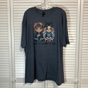 Chucky & Tiffany Gildan Softstyle Activewear Gray Graphic T-shirt Women 2XL